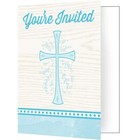 Divinity Blue Cross 8 Ct Invitations Baptism Confirmation Communion Christening