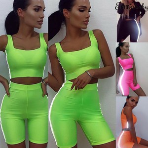 Women-Crop-Top-Short-Pants-Set-2pcs-Outfits-Jumpsuit-Playsuit-Casual-Tracksuit