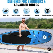 Customer Return - Inflatable  Non Slip SUP W Premium Backpack 3 Fin 10’x33”x6"