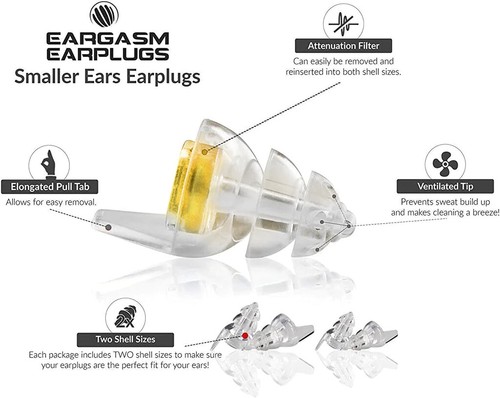 Eargasm PINK Edition High Fidelity Earplugs Smaller Small Size Ear Protection - Picture 5 of 8