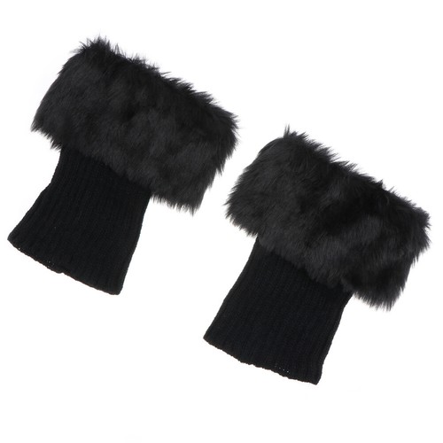 Women Boot Cuffs Faux Fur Cuffs Winter Woolen Sock Leg Boot Socks Short - Picture 5 of 12