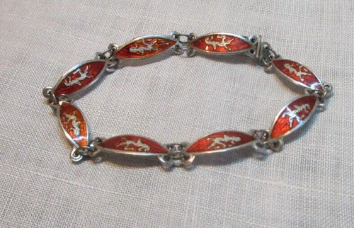 Pulsera de plata 925 (esterlina) esmaltada vintage no de plata - Imagen 5 de 12