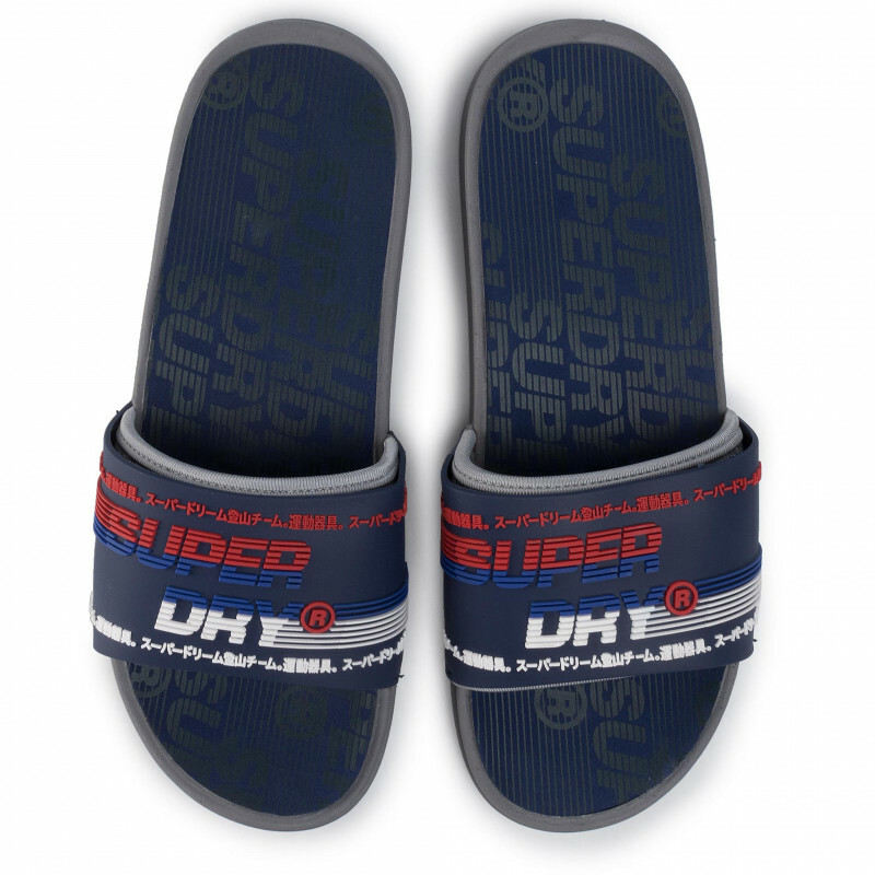 Мужские сандалии Superdry Crewe Racer Slide темно-серого цвета на мягкой подошве, НОВИНКА