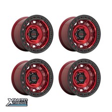 KMC KM236 Tank Beadlock Candy Red 17X9 6X139.7 -38mm (Set of 4)