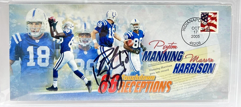 Peyton Manning Signed First Day Cover 2006 Touch Down Record Harrison PSA/DNA  - Image 2 of 3