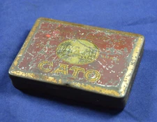 GERMAN WW2 WEHRMACHT SOLDIER CIGARETTES Leopold Engelhardt CATO RATION TIN BOX