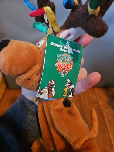 1998 Christmas 12" Scooby-Doo Antlers Bean Bag Plush Warner Bros Studio Store - Picture 3 of 4