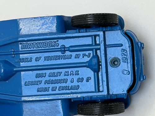 Matchbox Models Of Yesteryear Y-3 1934 RILEY MPH Vintage Diecast Blue 1973 - Picture 9 of 10