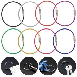 Rope-Screw-Stainless-Steel-Carabiner-Key-Holder-Wire-Keyrings-EDC-Keychain