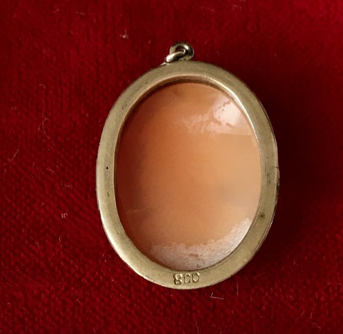 Cammeo vintage argento sterling 800 rivolto a sinistra Made in Italy con confezione regalo originale - Foto 13 di 15