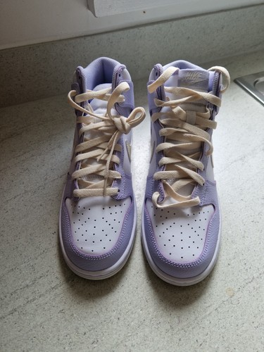 Nike Dunk High, Oxygen, Purple/White/Cream, Womens Size 6 - Picture 9 of 9