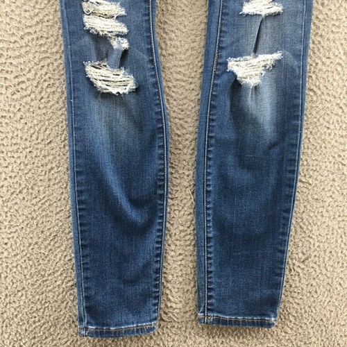 Pacsun Jegging Jeans Womens 26 (actual 28x29) Blue Denim Distressed 5 Pockets - Picture 8 of 24