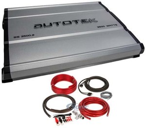 Amp Kit Autotek SS2500.2 Super Sport 2500W 2-Channel Car Amplifier Class A//B