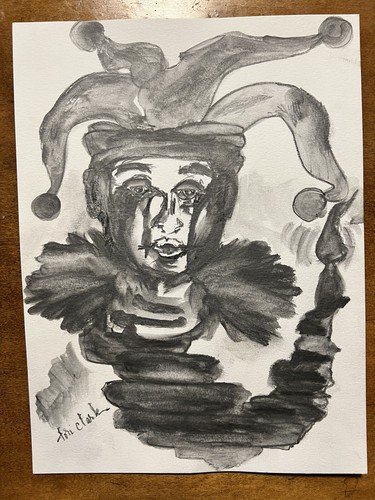 9" x 12" Graphite Jester drawing Signed Original lori clark ready to frame, 2022 - Picture 12 of 12