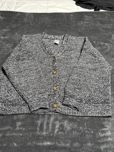 Duluth Trading Cardigan Women's Sz 2X Sweater Grey Chunky Knit Heavy Weight, T64 - Picture 3 of 13