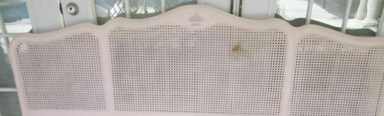 Cabecero King Provincial Francés Rosa Claro Madera Solo Bastón Necesita Reparaciones Foto 4 de 4