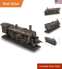 10.5" Long Steam Locomotive Engine Cold Cast Resin Antique Bronze Finish Stea...