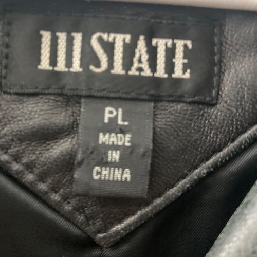 111 State Leather Jacket, Women's Petite Large, Black w/Buttons - Picture 2 of 4