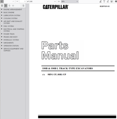 #ad CAT Caterpillar 330B 330B L Excavators 9HN 8SR Parts Catalog Manual PDF USB