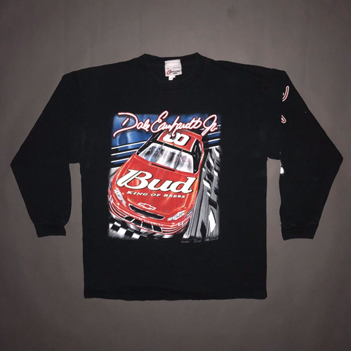 Vintage DALE EARNHARDT JR NASCAR T SHIRT Long Sleeve Racing Black XL - Picture 2 of 11