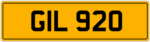 GILL 92 GILLS GILLIAN GILLAN GILES JIL 3X3 DATELESS PRIVATE NUMBER PLATE GIL 920