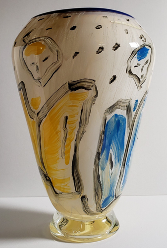 Thor Bueno Abstract Art Glass Vase Signed & Dated 1988 - 9" - Picture 9 of 17