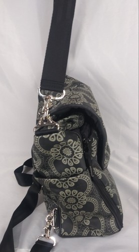 Petunia Pickle Bottom Boxy Backpack Infant Care Bag Black Gray Yellow Embroidery - Picture 6 of 12