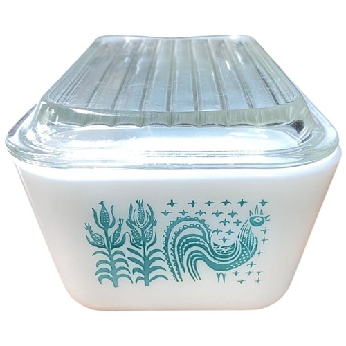 VTG Pyrex Amish Butter Print 502B 1 1/2 Pint Fridge Dish w/Lid 502 C - Picture 2 of 9