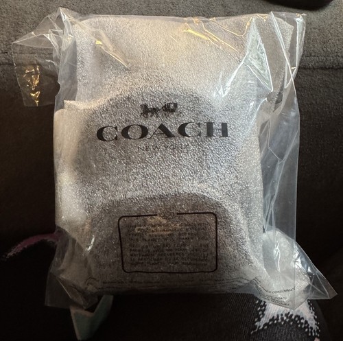NWT COACH Mini Court Backpack Bag Charm In Signature Canvas WALNUT/BLACK CX066 - Picture 2 of 4