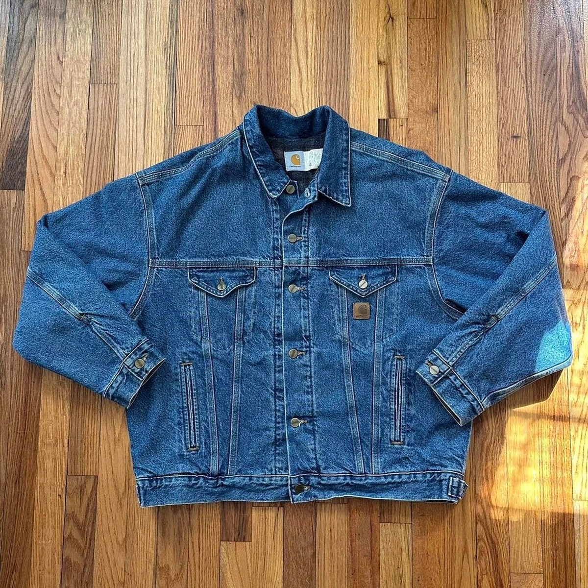 Rare Vintage 1997 Carhartt JB0998 Denim Button Up Jacket Blanket