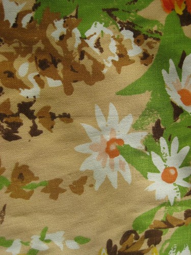 MCM Vintage 60er 70er Waverly Retro Stoff Mod Floral 6+Y Orange Braun Grün Boho - Bild 19 von 19