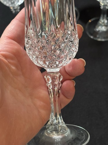 4 flûtes à champagne Cristal D'Arques Longchamp en cristal à bordure dorée fabriquées en France - Photo 3/5