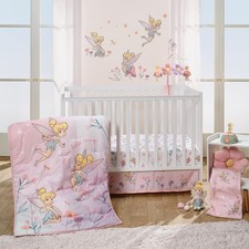 Tinker Bell 3-Piece Crib Bedding Set - Pink, Purple, White