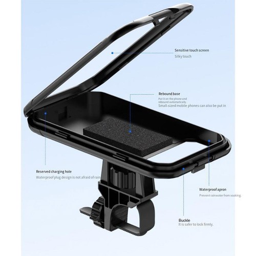 Waterproof Motorcycle Phone Holder with Touch Screen for 6 9 Inch Phones - Picture 4 of 7