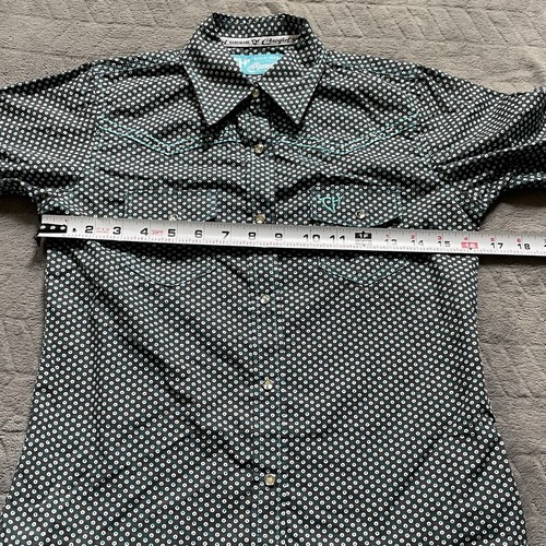 Cowgirl Hardware Black Blue Dots Western Pearl Snap Girls M 7/8 - Picture 12 of 12