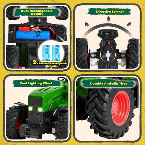 Remote Control Tractor Toy,RC Tractor Set & Truck and Trailer,Tractor Toy - Picture 4 of 7