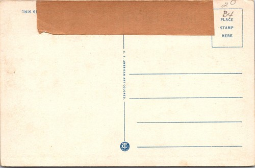 Luftaufnahme Houston Texas 50er Jahre Leinen Postkarte D867 - Bild 2 von 2