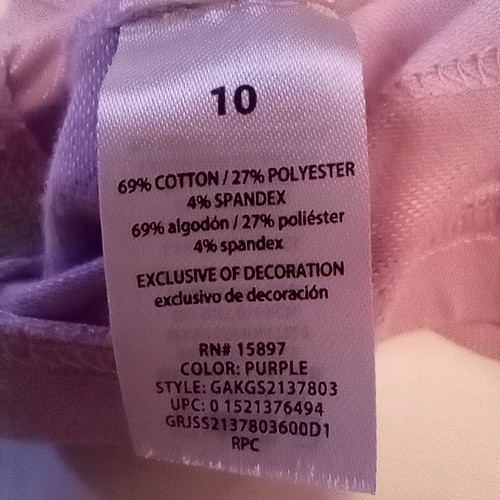Garanimals 365 Kids Girls Lavender Spandex Pull On Bermuda Shorts Size 10 EUC - Picture 9 of 10