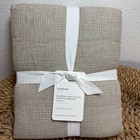 POTTERY BARN EUROPEAN FLAX LINEN WAFFLE QUILTED SHAM SET (2) STANDARD ~DARK FLAX