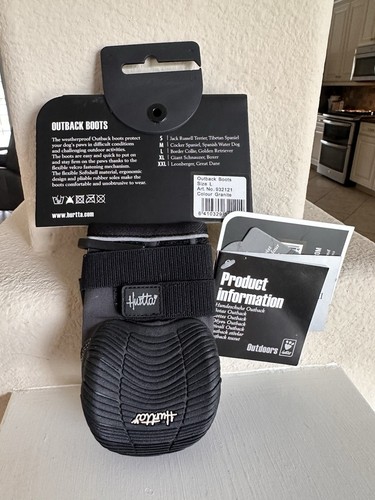 Hurtta Dog Outback Boots Set 2 Granite Gray Weatherproof Rubber Soles-L-New - Imagen 3 de 4