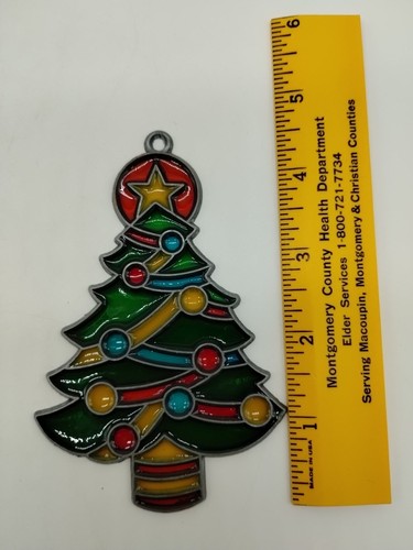 Set 3 Decorazioni Natalizie in Vetro Colorato Albero Babbo Natale Pupazzo di Neve - Foto 10 di 12