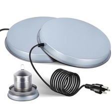 2Pack Chicken Water Heater for Winter，110Watt Heated Poultry 2PACK Silver