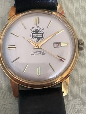 Vintage Herren Armbanduhr BOUGIES Champion 17 Jewels Shockproof