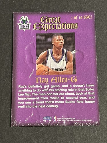 1998-99 1998 Fleer Tradition Great Expections Ray Allen #2 Jesus Shuttleworth - Bild 2 von 2