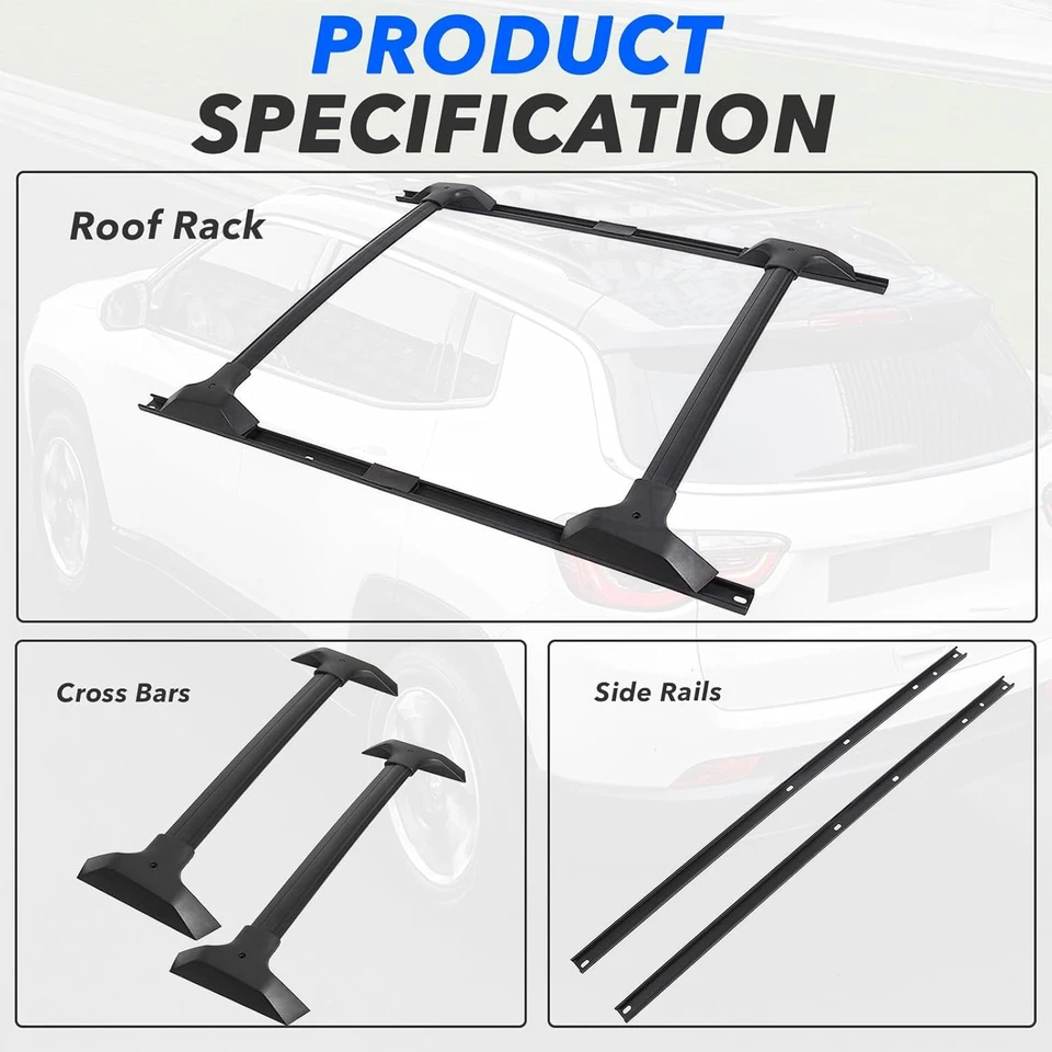 Barras transversales de techo + rieles laterales para Chevy Chevrolet Traverse 2009-2017 4 piezas Foto 2 de 4