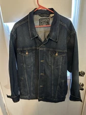 Signature Gold By Levi Strauss Men's Blue Jean Denim Trucker Jacket  Size XL