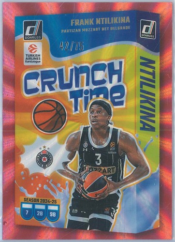 2024-25 Panini Donruss Euroleague BK Frank Ntilikina Crunch Time Red 42/75 #17 - Picture 2 of 3