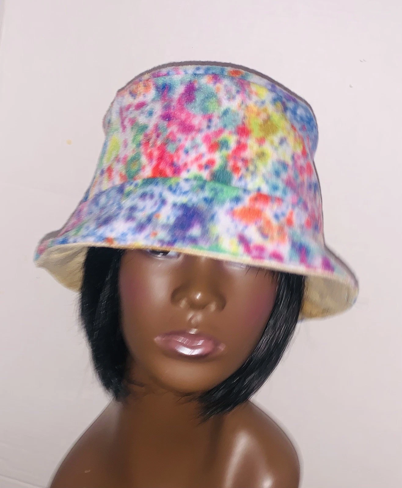 Paint Splatter Double Layer Fleece Reversible Bucket Hat Adult