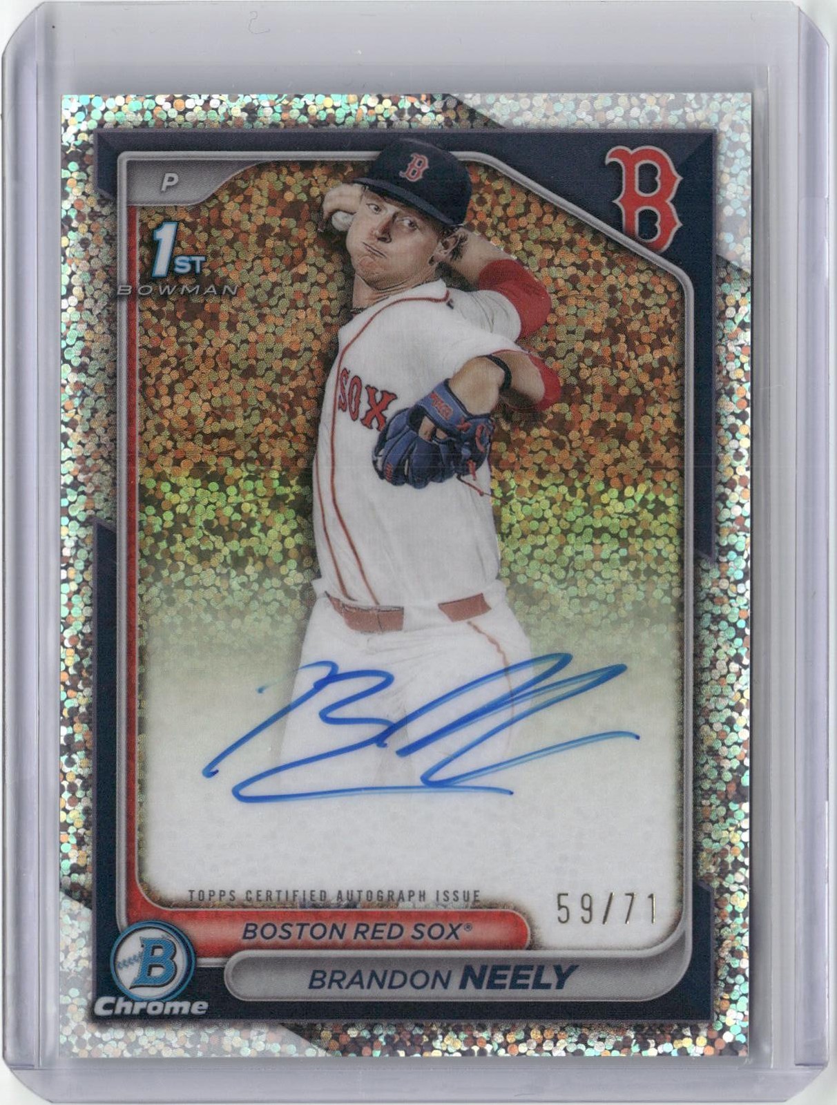 2024 Bowman Draft #CPA-BN Brandon Neely Chrome Auto Sparkles #/71