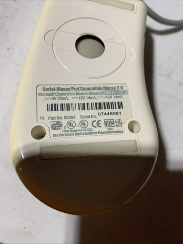 Microsoft Serial-Mouse Port Compatible 2.0 Computer Mouse 58264 Roller Ball - Picture 5 of 5